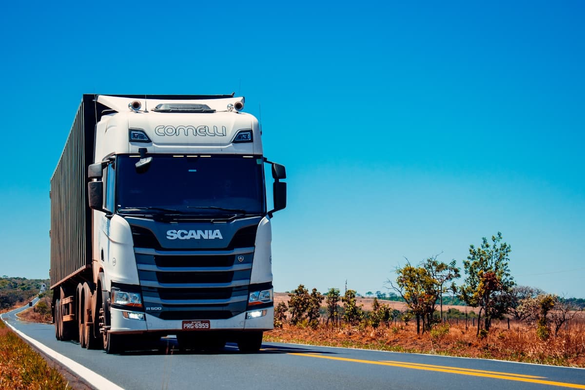 Container on a semi-truck